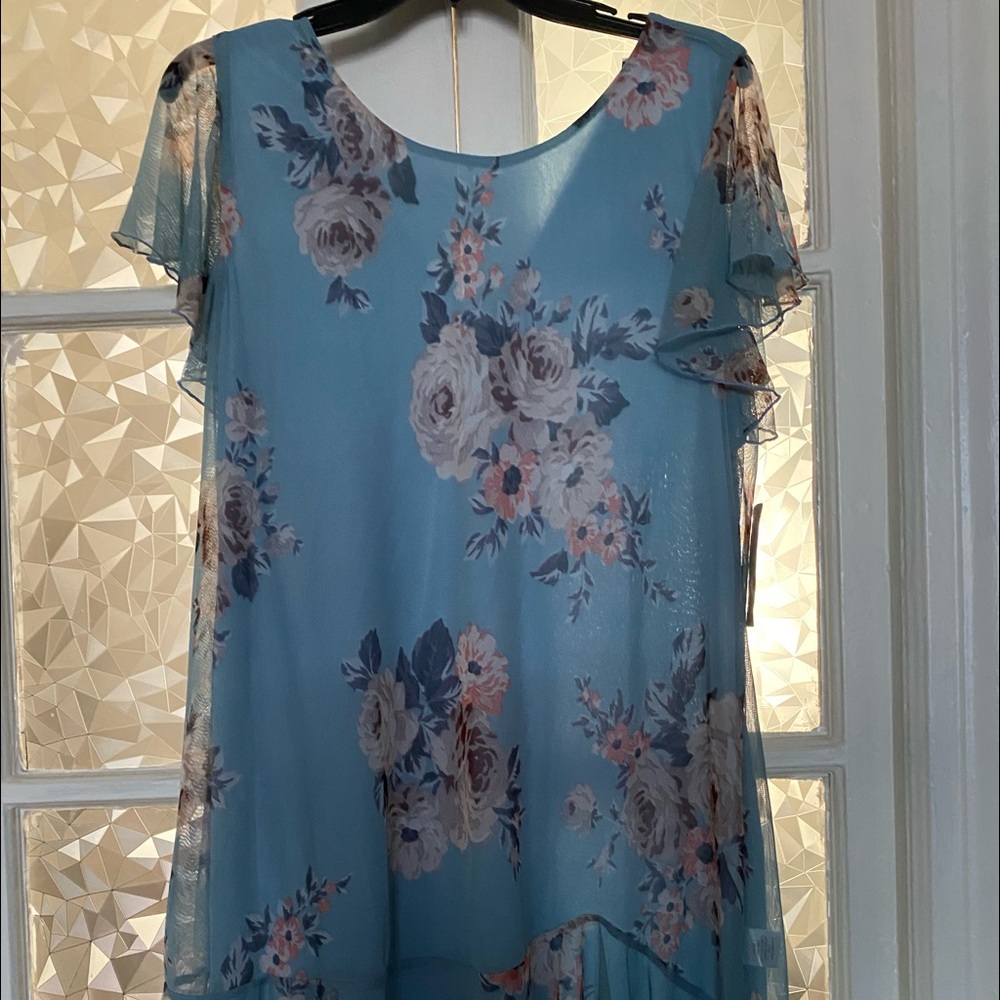 Blue Dress with flowers